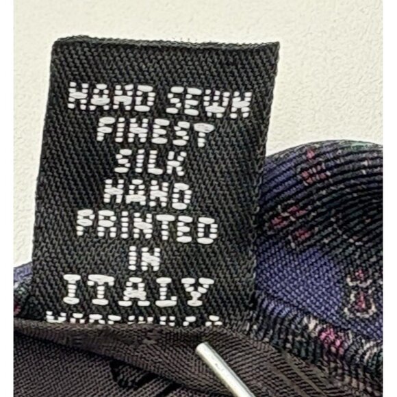 Robert Talbott Tie 100% Silk Men's Designer Paisley Purple Red Green EUC - Picture 6 of 6